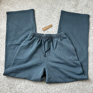 NWT SKIMS BOYFRIEND FLEECE STRAIGHT LEG PANTS IN ZIRCON SIZE SMALL